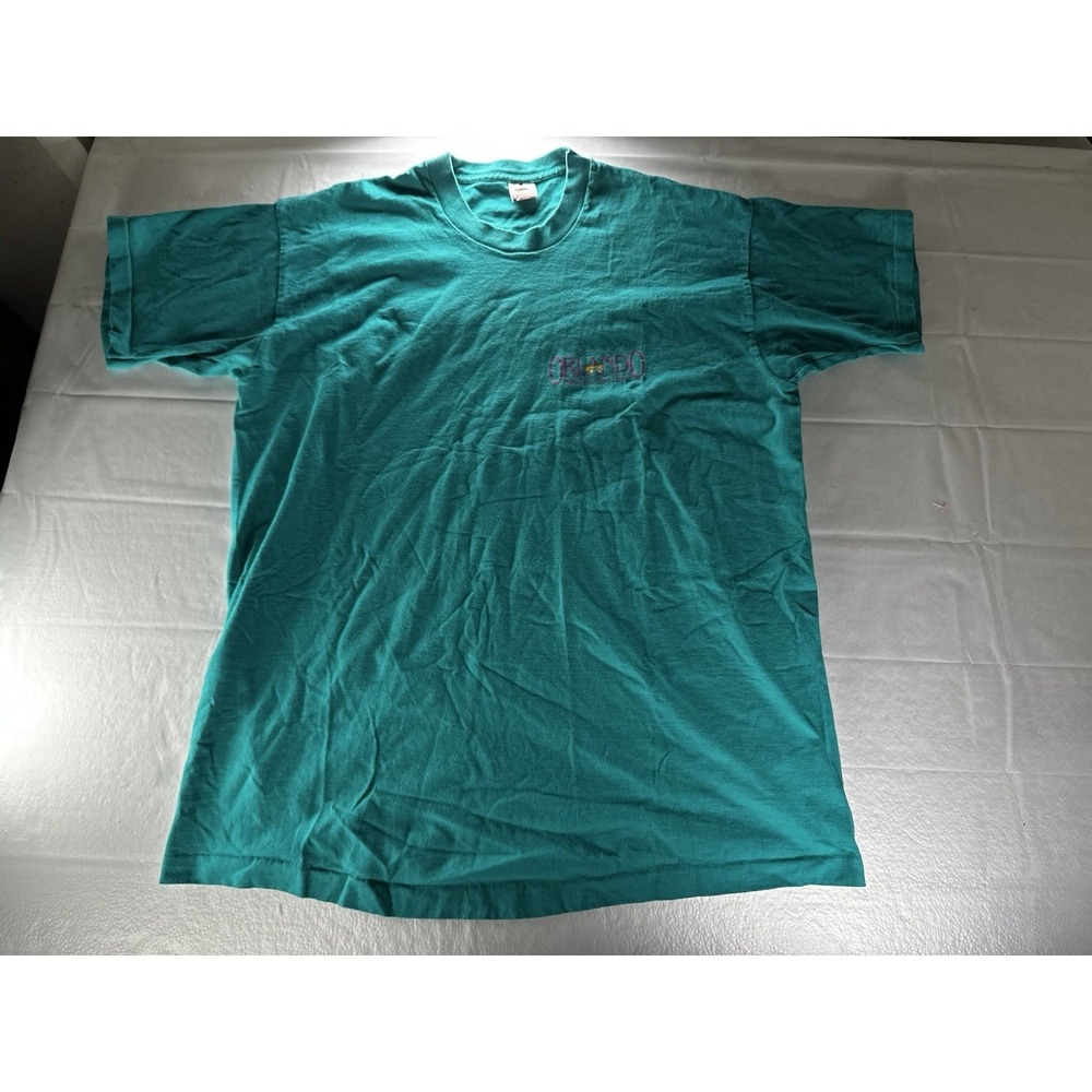 VTG 90s Tony Orlando Yellow Ribbon Shirt Teal Men's Largew XXL Fruit of the